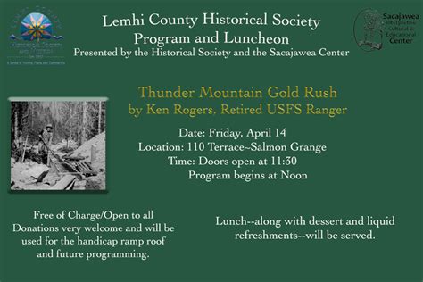 Lemhi County Historical Society Program and Luncheon | Lemhi County Museum