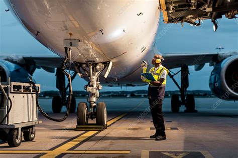 Airport ground crew worker - Stock Image - F017/3389 - Science Photo ...