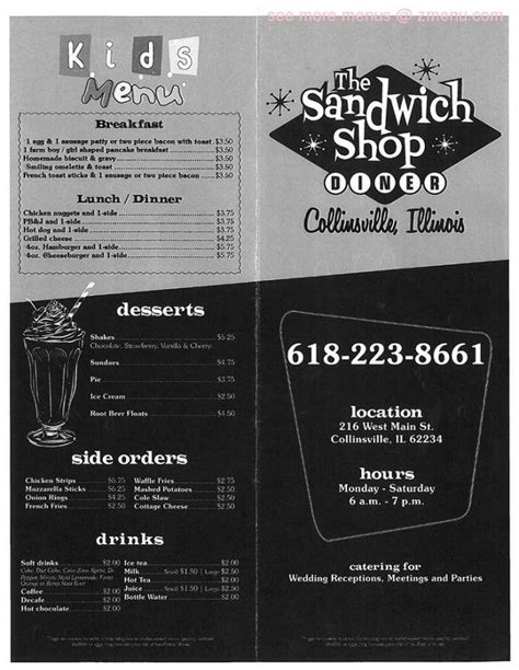 Sandwich Shop Menu Templates