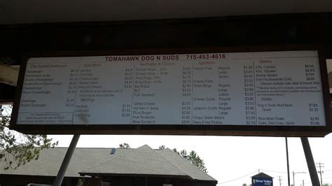 Menu at Dog 'n Suds restaurant, Tomahawk