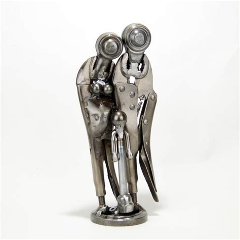 Original metal figurative family sculpture / Family sculpture / Metal ...