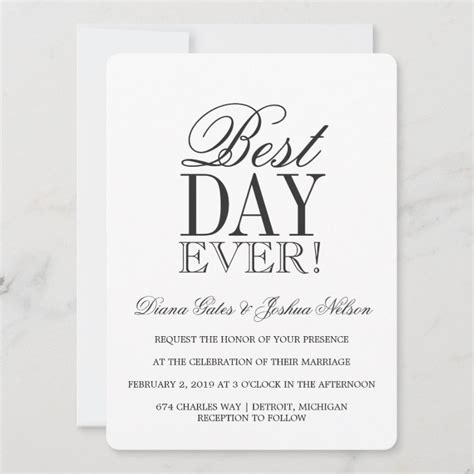 Wedding Invitation | BEST DAY EVER | Zazzle