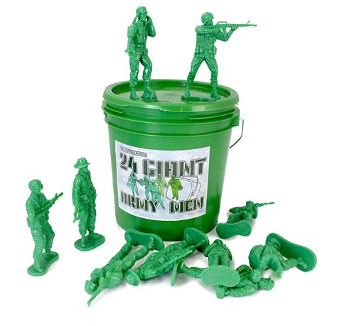 Well Pack Box 24 Giant Green Plastic Army Men Toy Soldiers Large 4.5 ...