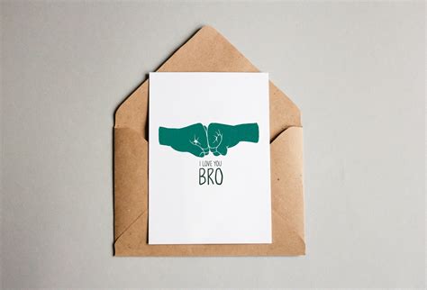 I Love You BRO, Bro Cards, Greeting Card, Cards for Men, Playful ...