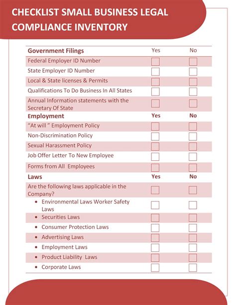 WORD of Compliance Inventory Checklist.docx | WPS Free Templates