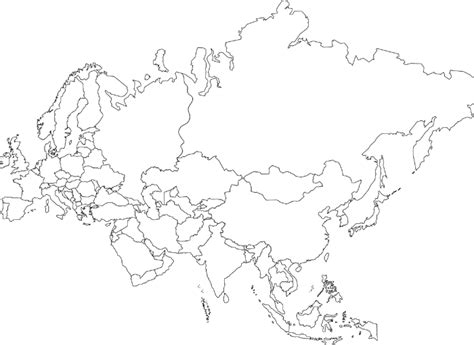 Outline Map Of Europe Asia