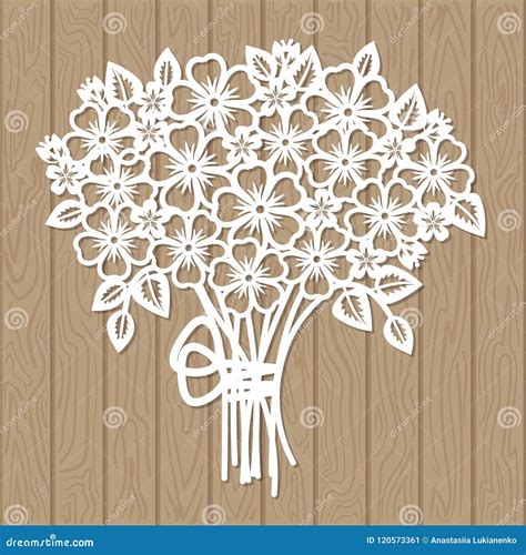 A Template for Laser Cutting. Bouquet of Flowers Stock Vector ...