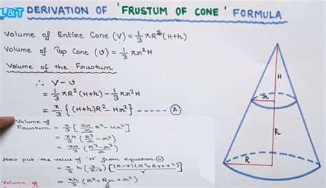 Frustum Of A Cone Formula Derivation | Frustum Of A Cone Problems ...