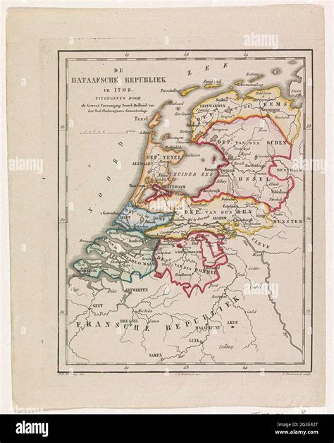 Map of the Batavian Republic, 1798; The Batavian Republic in 1798. Map ...