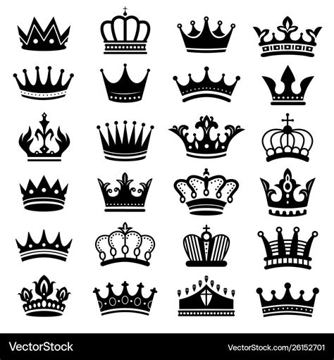 Royal crown silhouette king crowns majestic Vector Image