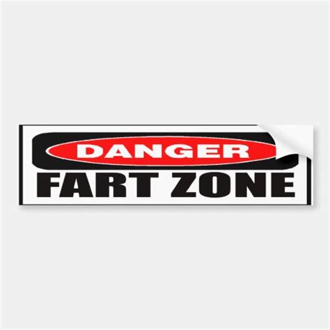 Danger Fart Zone Bumper Sticker | Zazzle