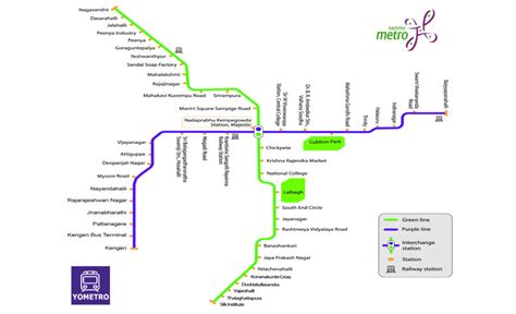 Namma Metro in Bengalore - Map, lines, stations and tickets