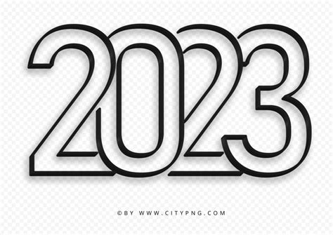 2023 Black Art Line Text Logo Numbers HD PNG | Citypng