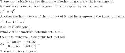 Orthogonal Matrices - Linear Algebra