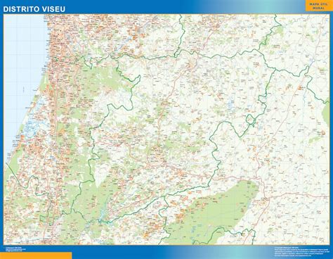 Region of Viseu wall map in Portugal | Largest maps of the world. Our ...