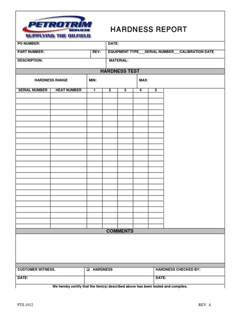 PTS-1012_RA Hardness Test Report