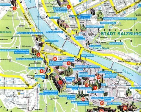 Salzburg tourist map, Austria map, Salzburg