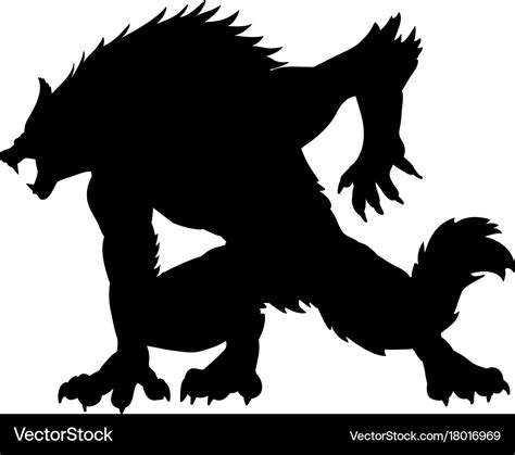 Werewolf silhouette ancient mythology fantasy Vector Image