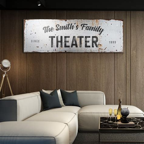 Movie Theater Decor Rustic Theater Sign Family Movie Night Home Theater ...