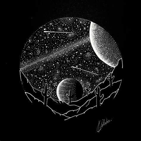 √ Black And White Space Drawings