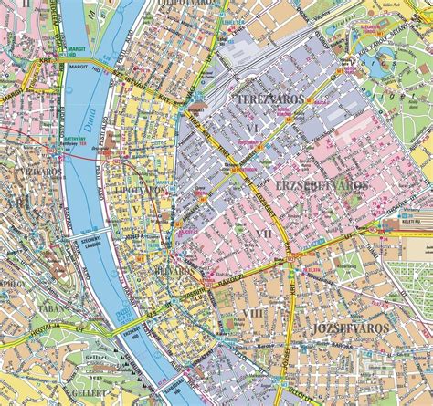 Budapest district map - Map of districts in budapest (Hungary)