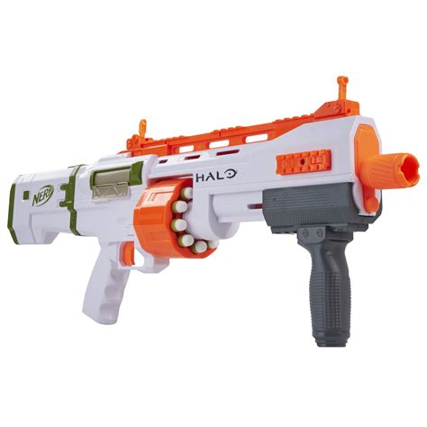 NERF Halo Bulldog SG Dart Blaster -- Pump-Action, Rotating 10-Dart Drum ...