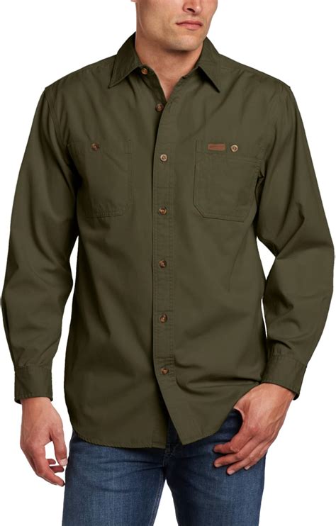 Amazon.com: Carhartt Men's Trade Long Sleeve Shirt Canvas Button Front ...