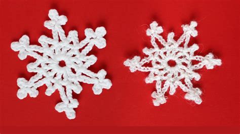 Easy 2-round crochet snowflake tutorial - YouTube