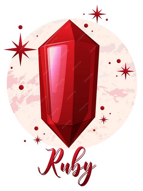 Free Vector | Ruby gemstone with text