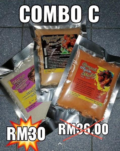 Rempah Ayam Madu/ Rempah Ayam Black Pepper Bbq/ Rempah Ayam Goreng ...