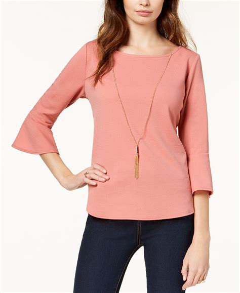 BCX Juniors' Bell-Sleeve Top - Juniors Tops - Macy's | Bell sleeve top ...