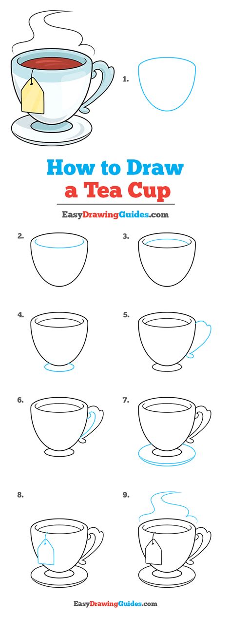 How to Draw a Tea Cup - Really Easy Drawing Tutorial