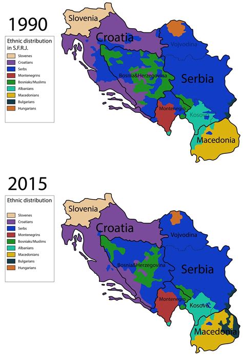 Ethnic map of Yugoslavia before and after the war... - Maps on the Web