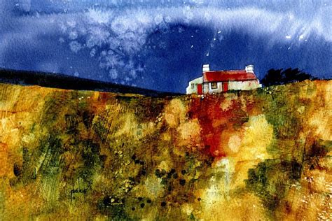 Moorland cottage revisited | Abstract landscape painting, Landscape art ...