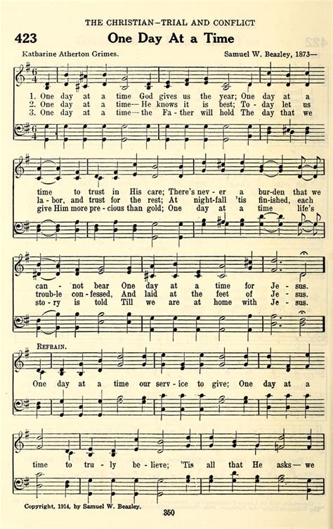 One day at a time God gives us the year | Hymnary.org