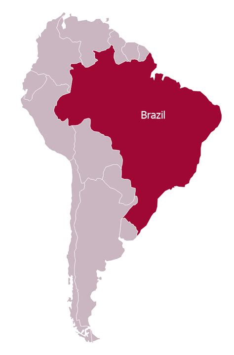 Brazil in South America - Political map