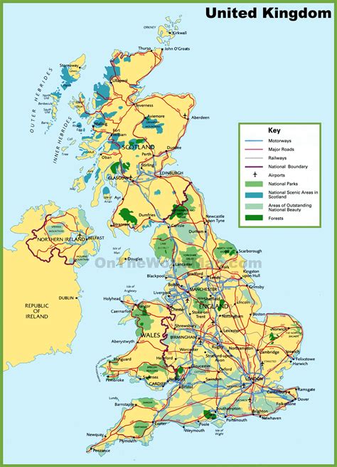 UK national parks map - Ontheworldmap.com