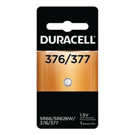 Duracell 377 (376, SR626SW) Silver Oxide Watch Battery, Carded ...