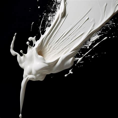 Premium AI Image | A splash of white milk is shown with the splash of milk.