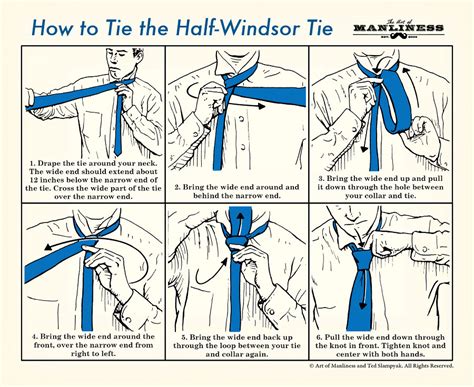 How To Tie A Double Windsor Knot Diagram