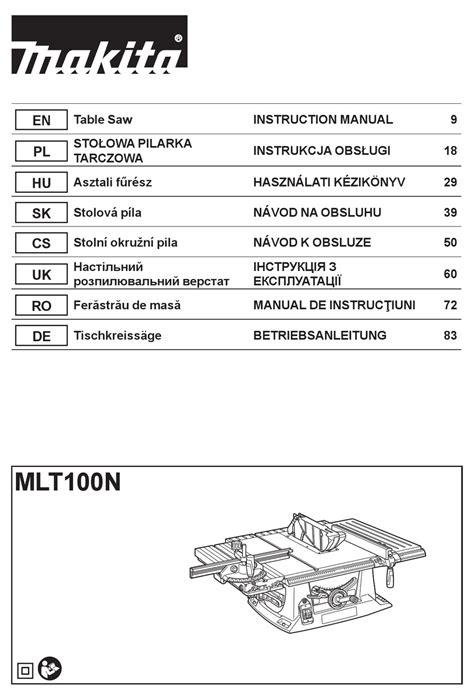 MAKITA MLT100N INSTRUCTION MANUAL Pdf Download | ManualsLib