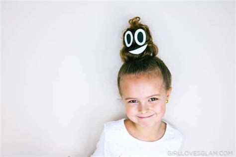 Poop Emoji Hairstyle for Crazy Hair Day - Girl Loves Glam