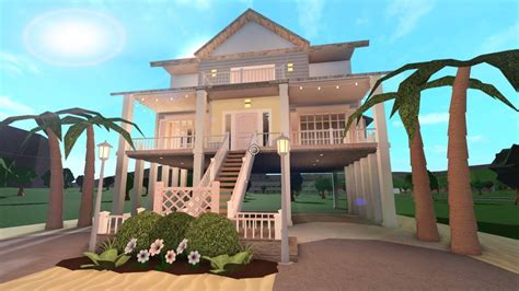 Coastal Beach House (exterior) Part 1 | Tour + Speedbuild | Bloxburg ...