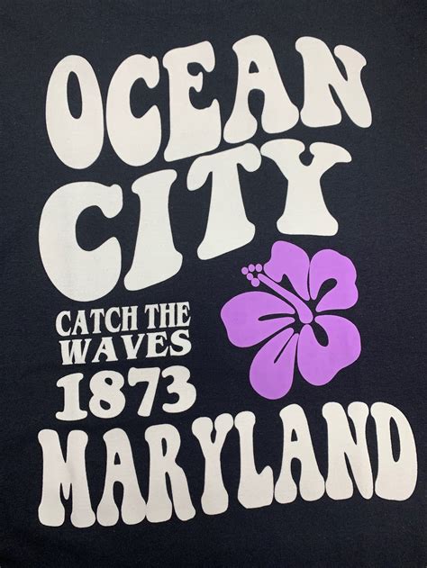 Catch The Waves Ocean City Maryland Blue Hibiscus Hoodie Royal Blue — T ...