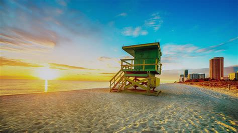 Beautiful Miami Beach In Florida Sunrise 4k Wallpaper - Miami Beach ...