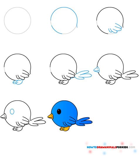 How to Draw A Bird for Kids | Çizimler, Çizim rehberleri, Çizim