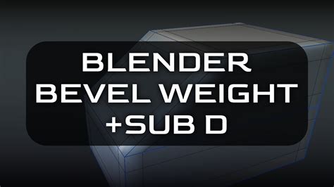 Blender - Bevel Weight + SubD - YouTube