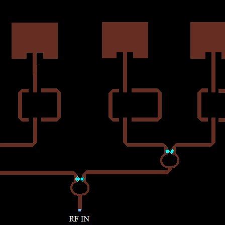 Layout of equal power split Wilkinson power Divider | Download ...