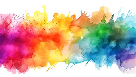 Rainbow Watercolor Texture Splash Background Element 24637605 PNG