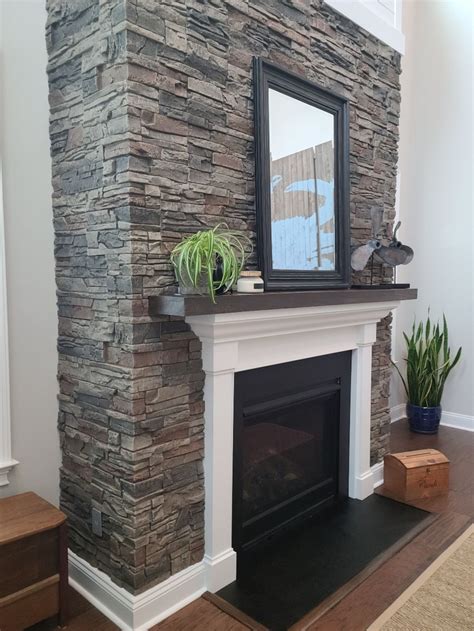 Todd's Stone Fireplace Surround Design | GenStone in 2021 | Faux stone ...